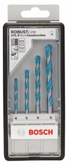 Сверла Robust Line набор из 4 универсальных сверл CYL-9 Multi Construction 4 5 6 8 mm 2607010521 (2.607.010.521)